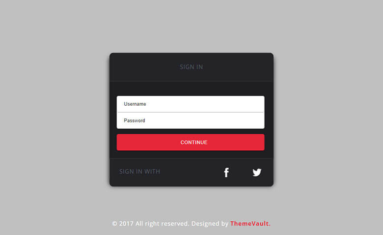 Free Responsive Simple Sign In Form Template