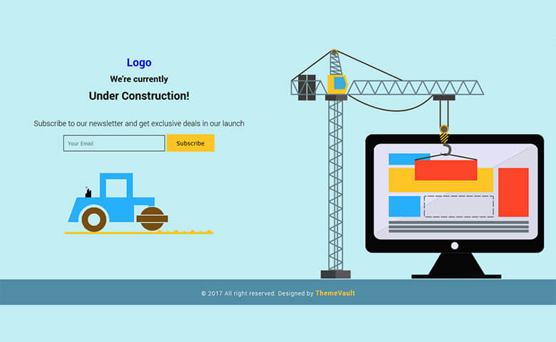 Modish Free Under – Construction Widget Template Responsive