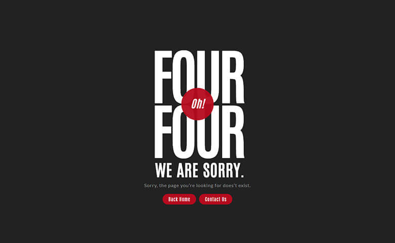 Red Highlighted 404 Error Page Template