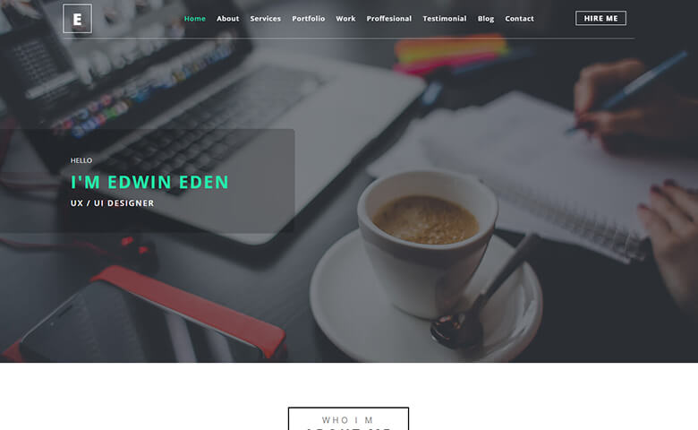 Edwin-Eden – Responsive UX Designer Portfolio Template HTML5
