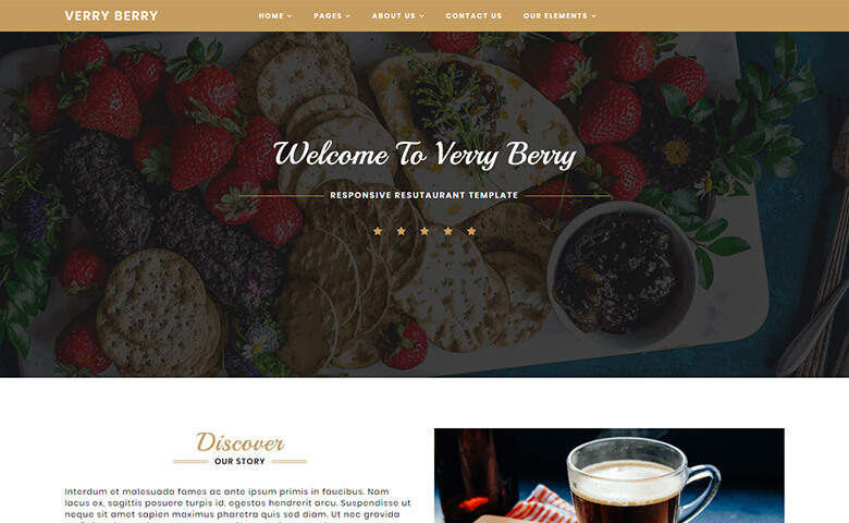 VerryBerry – Food Restaurant Website Templates Free Download