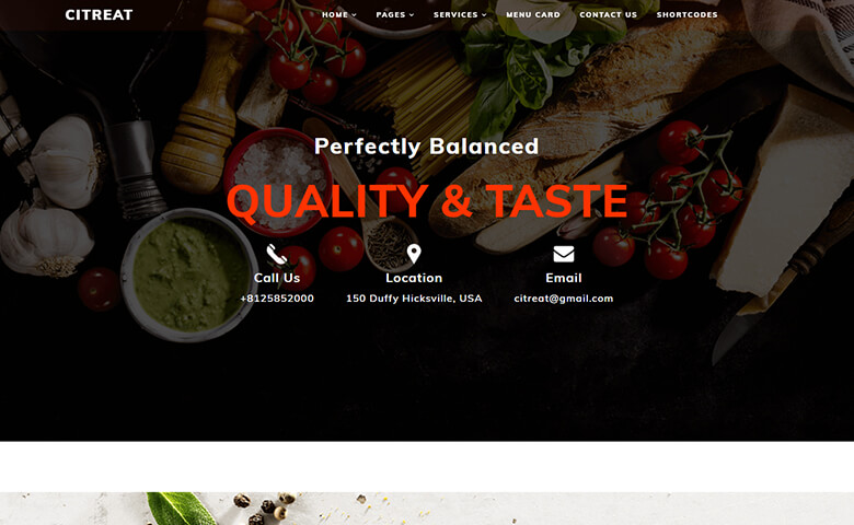 Citreat - Responsive Restaurant Website Layout Template | ThemeVault