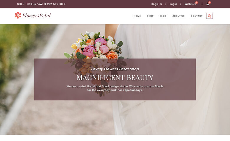 FlowersPetal eCommerce Florist Website Template ThemeVault