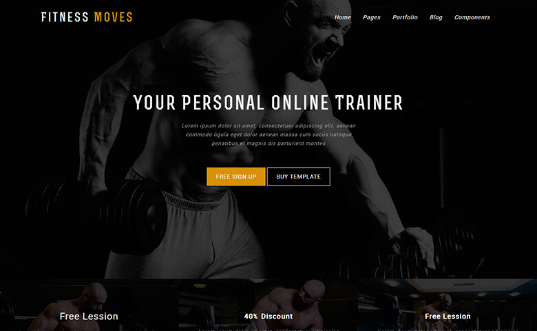 Fitnessmoves - Best Fitness Website Design Template | ThemeVault