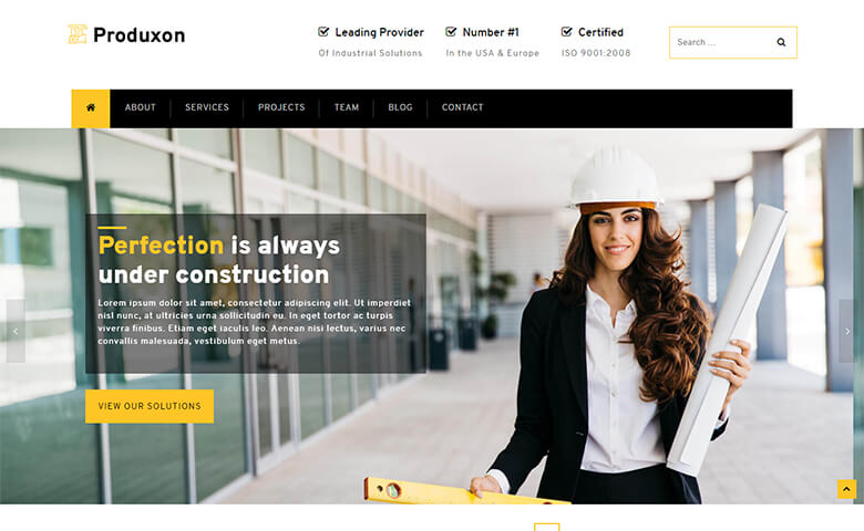 Produxon Responsive Manufacturing Website Templates ThemeVault