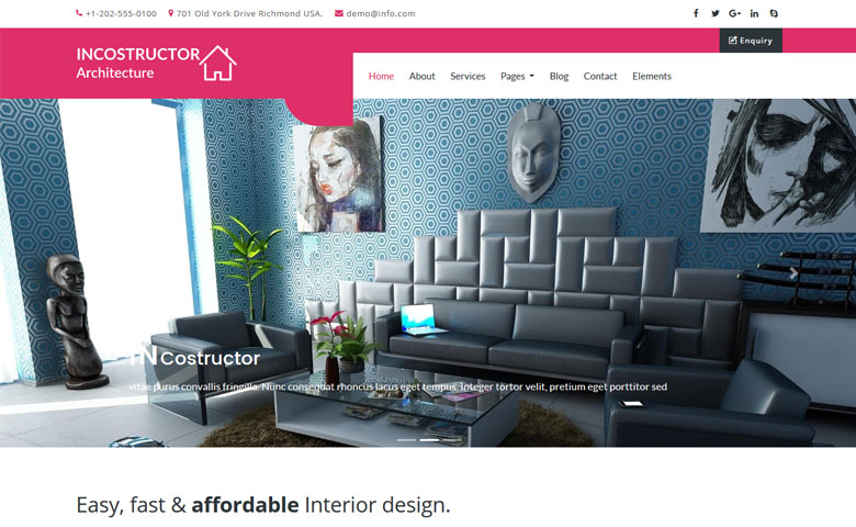 Incostructor - Interior Furniture Website Design Template