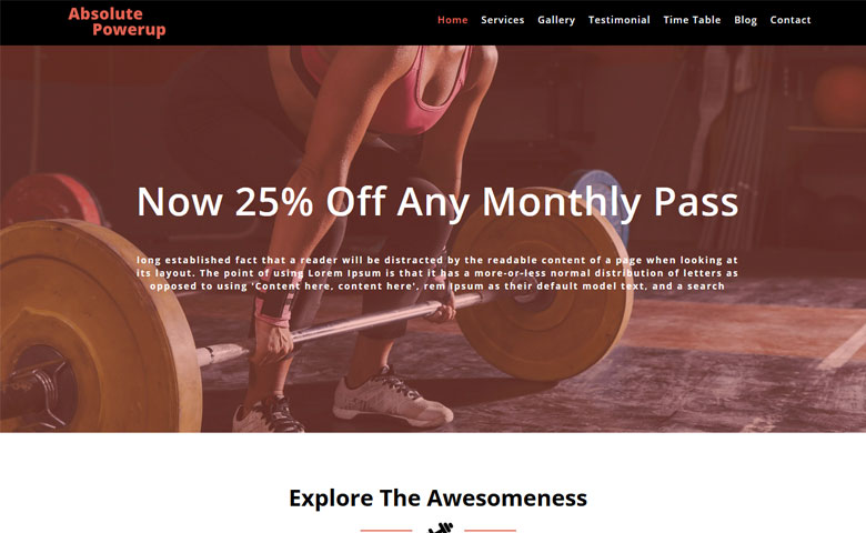 Absolute Powerup – Free Sports Website Templates HTML5