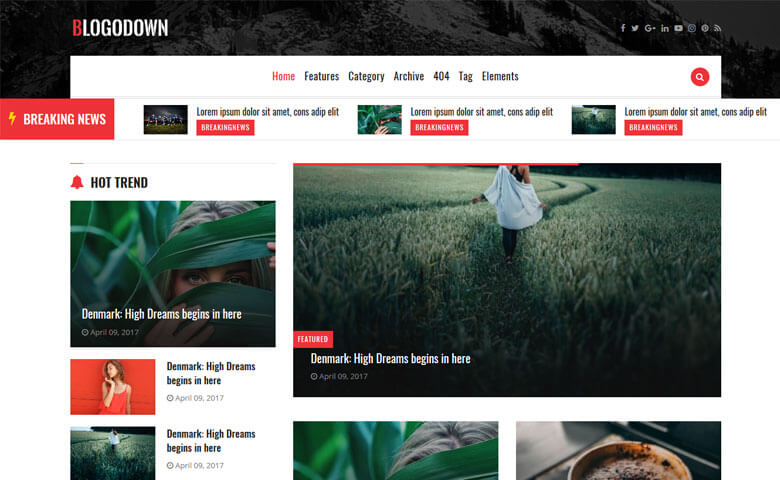 Blogodown – Mobile Friendly Bootstrap Blog Layout Template