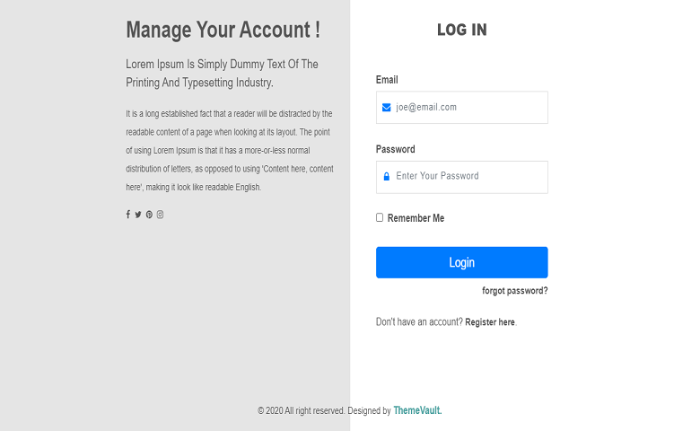 Responsive Full Screen Login Form
