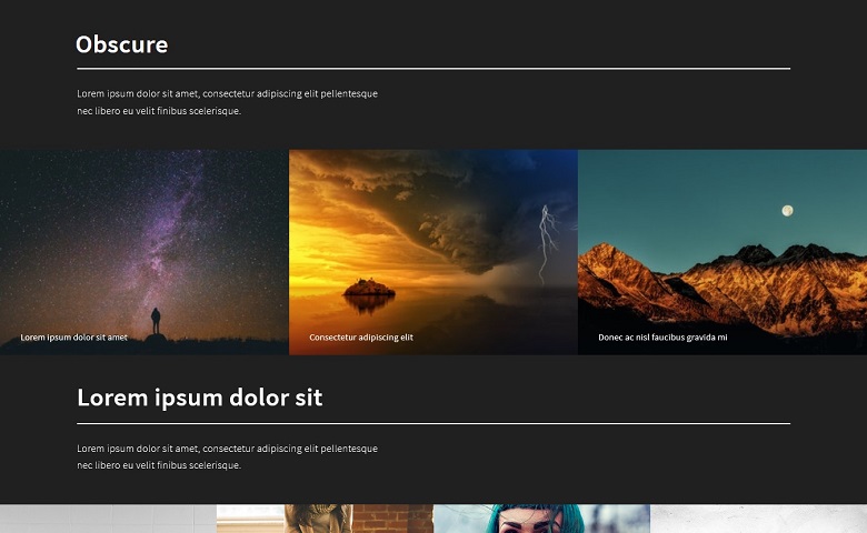Obscure - One Page Portfolio website template