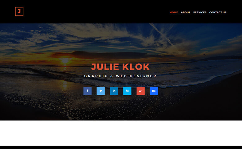 Julie-Klok – Free Graphic Design Portfolio Template Download