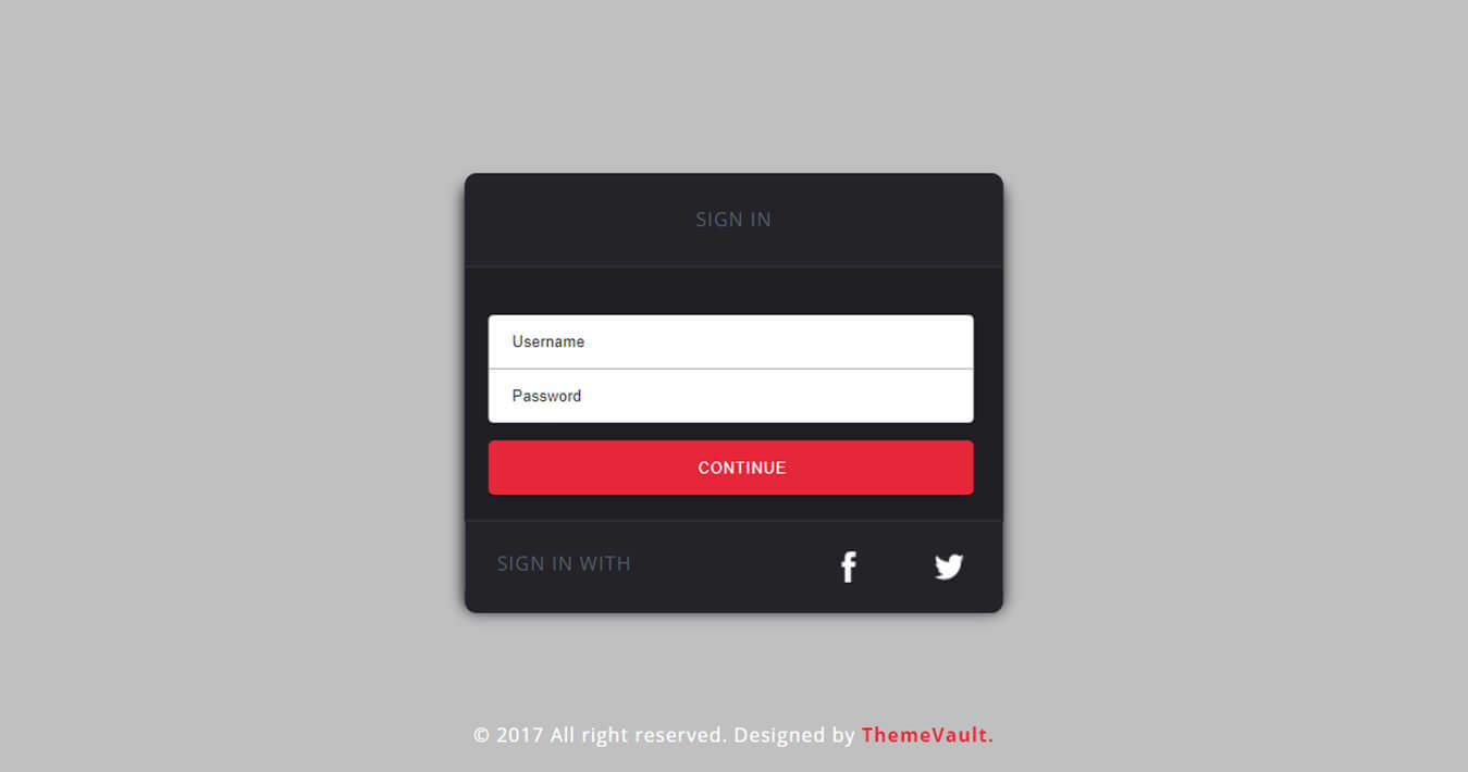 Simple Sign In Form Free Responsive Widget Template | ThemeVault