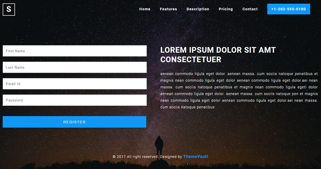 Free Snow Register Form Responsive Template