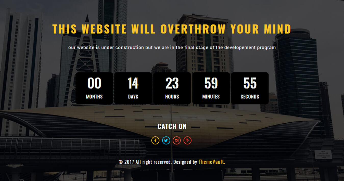 Responsive Classy Under – Construction Template