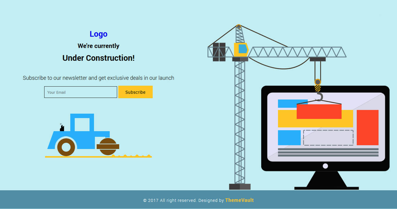 Modish Free Under – Construction Widget Template Responsive