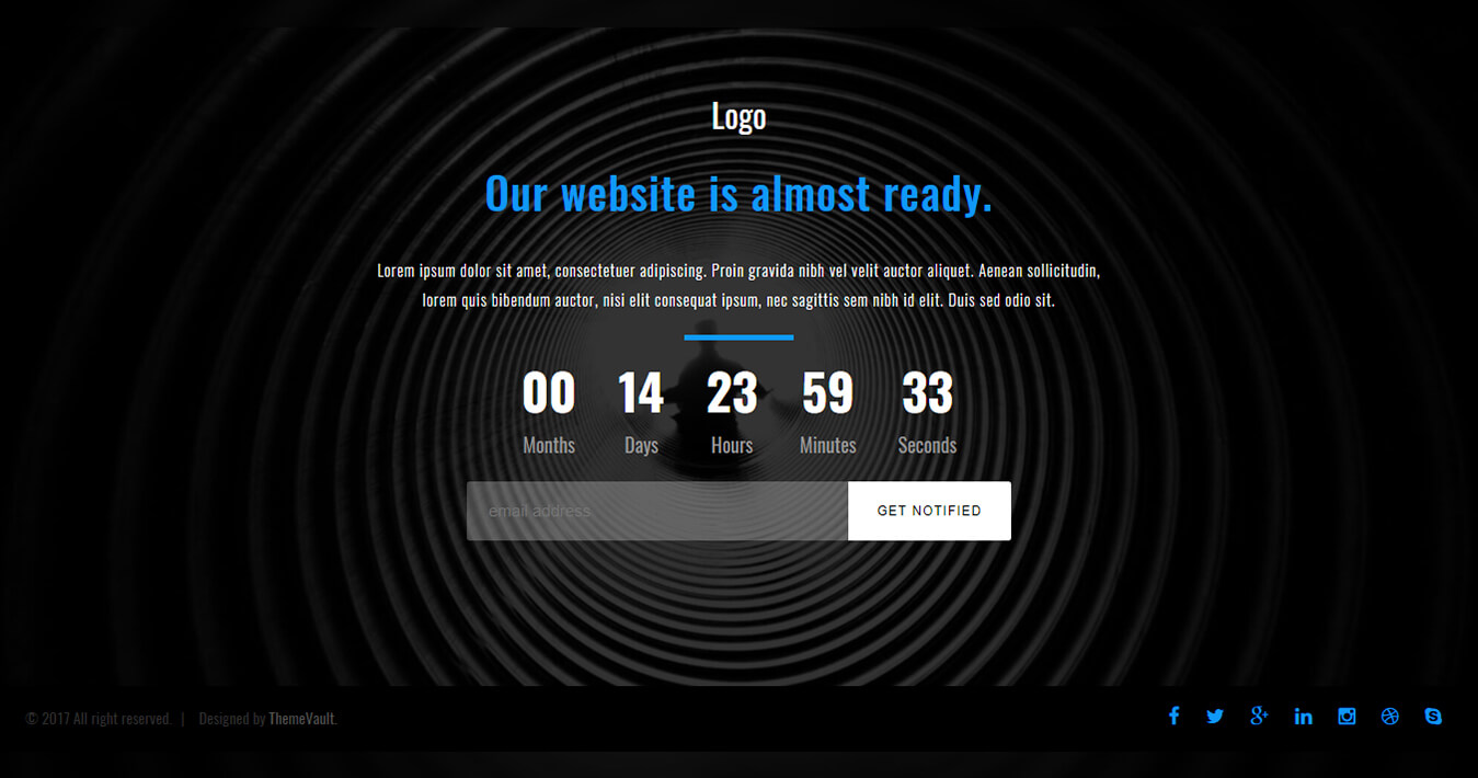 Responsive Launching Soon Page Free Widget Template