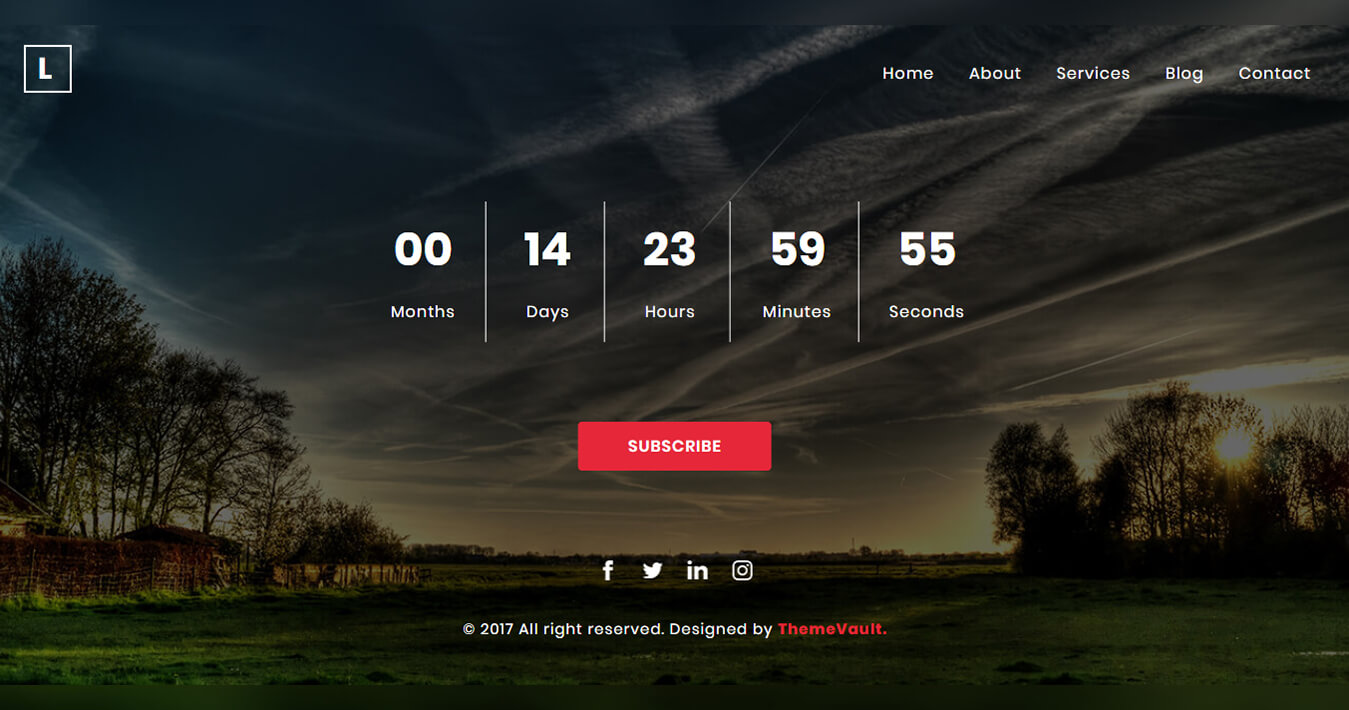 Landscape Free Coming Soon Template Widget