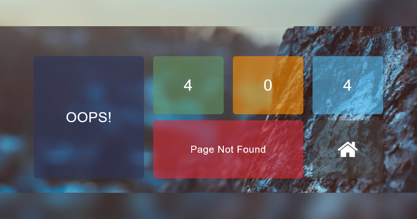 Classy Tabular 404 Page Responsive Widget Template