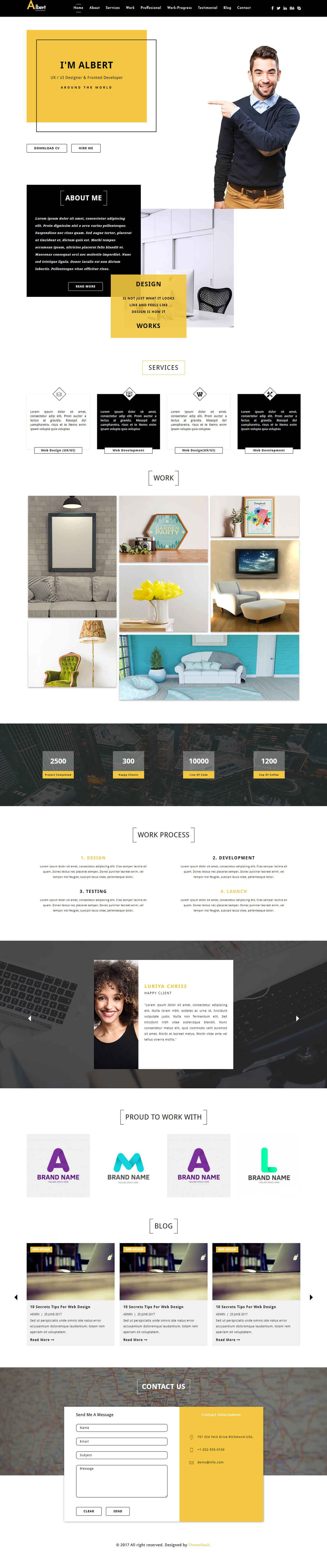 Albert – UX designer portfolio template HTML5