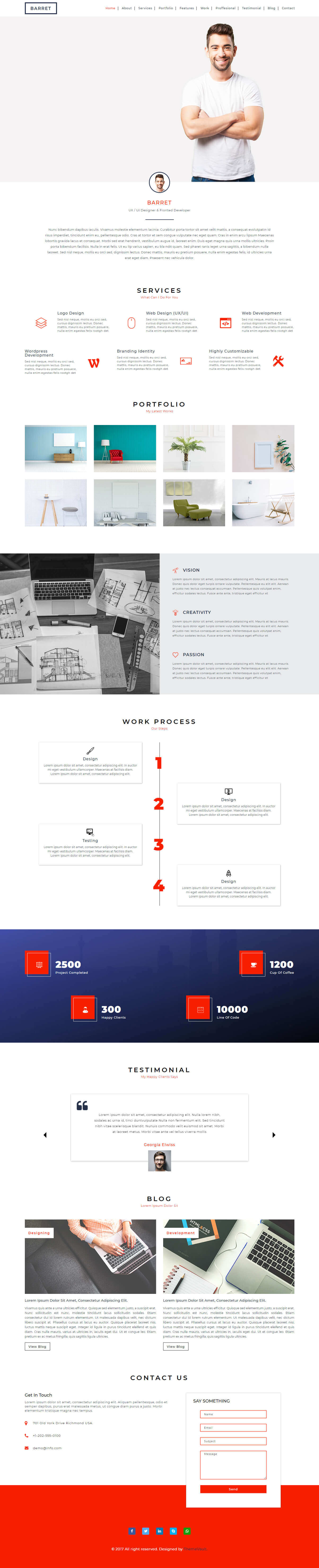 Barret – Portfolio Website Templates For Web Developer