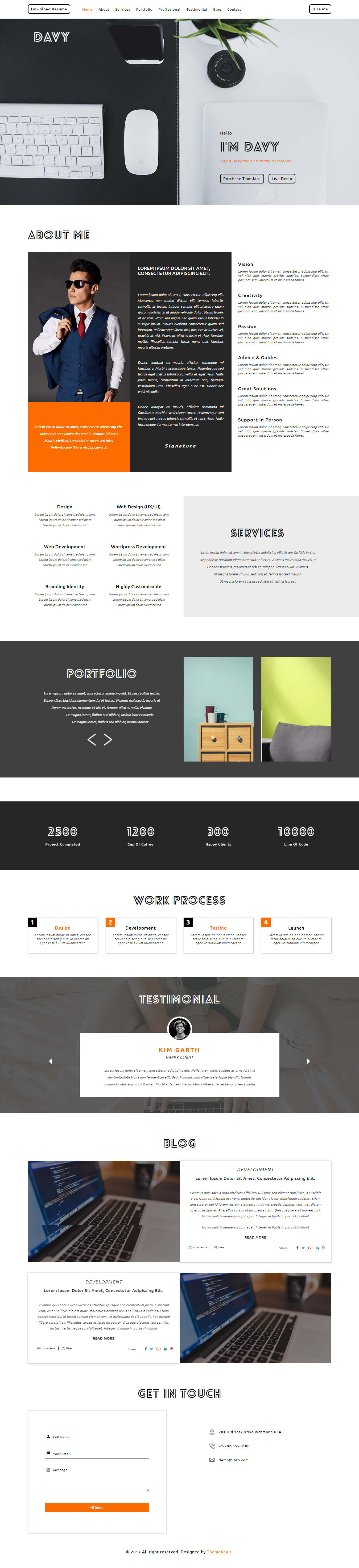 Davy-Del – Free Portfolio Website HTML Template