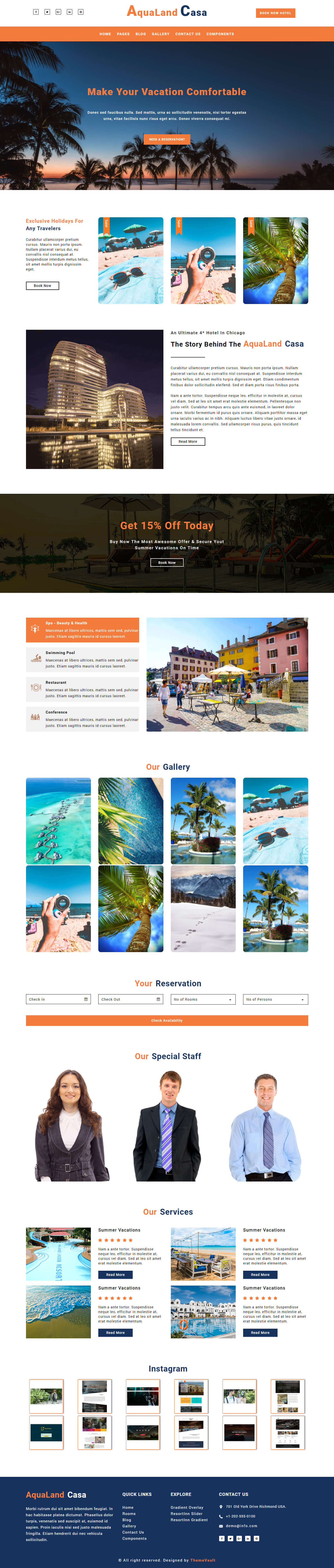 AquaLand Casa – Responsive Travel Company Website Template Free