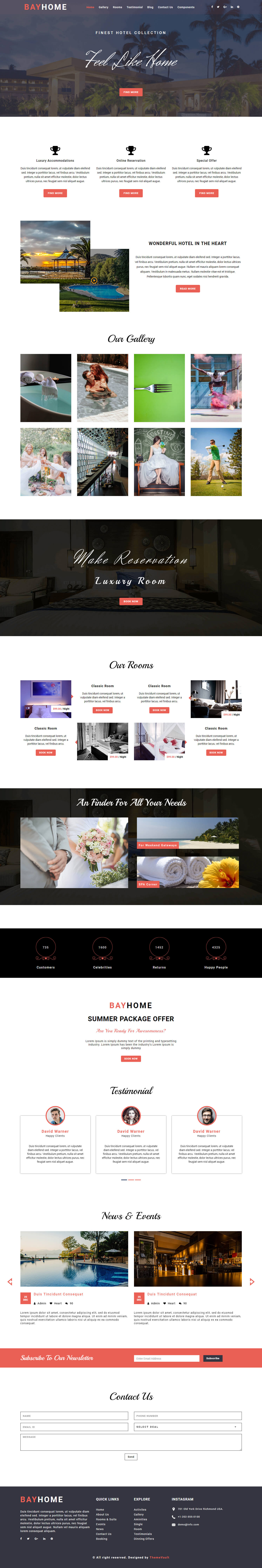 BayHome – One Page Travel Website Template Free Download