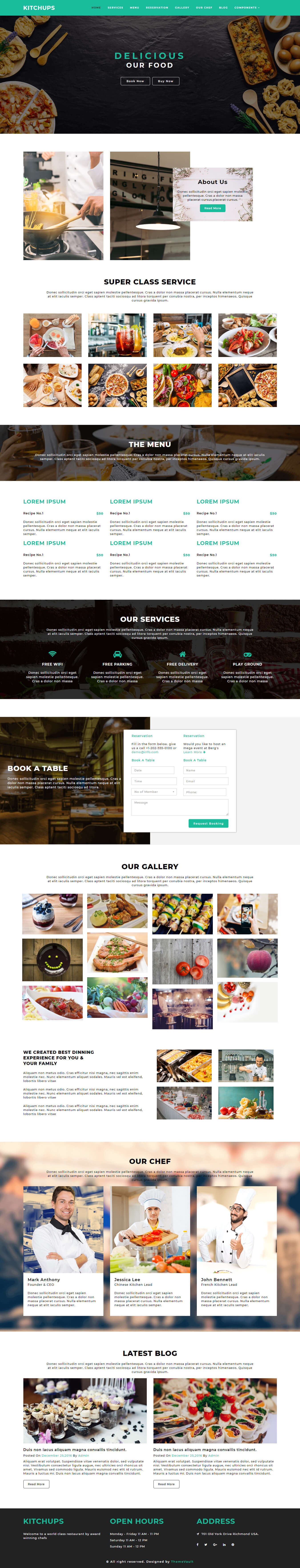 Kitchups –  Responsive Free Restaurant Website Templates HTML5