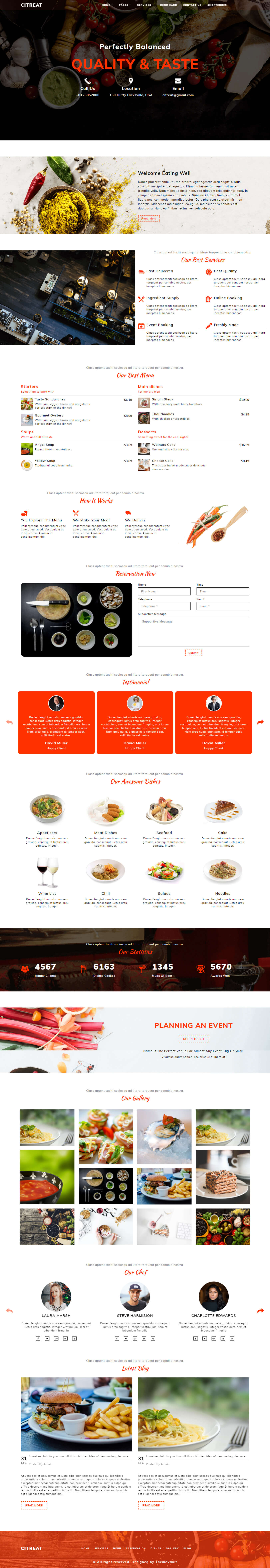 Citreat –  HTMl5 Restaurant Website Layout Template
