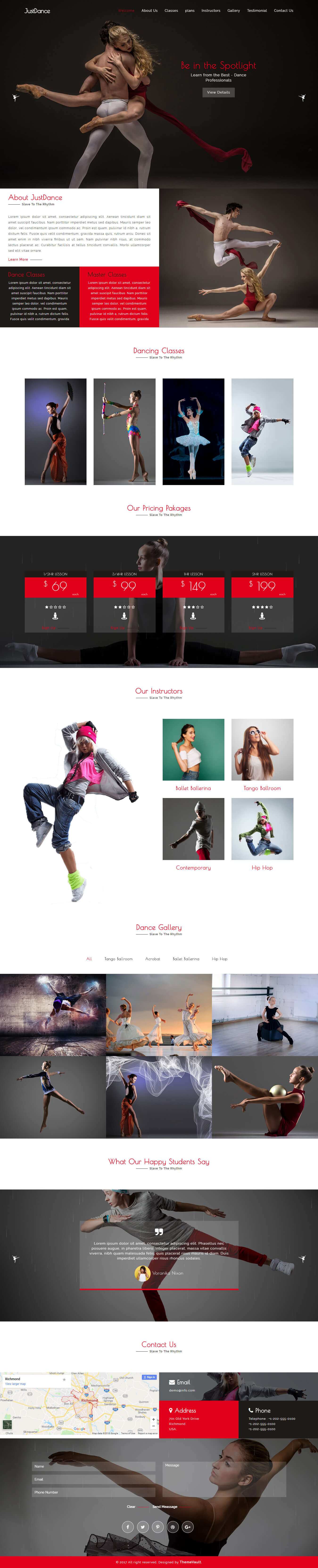 JustDance – HTML5 Dance Studio Website Template 