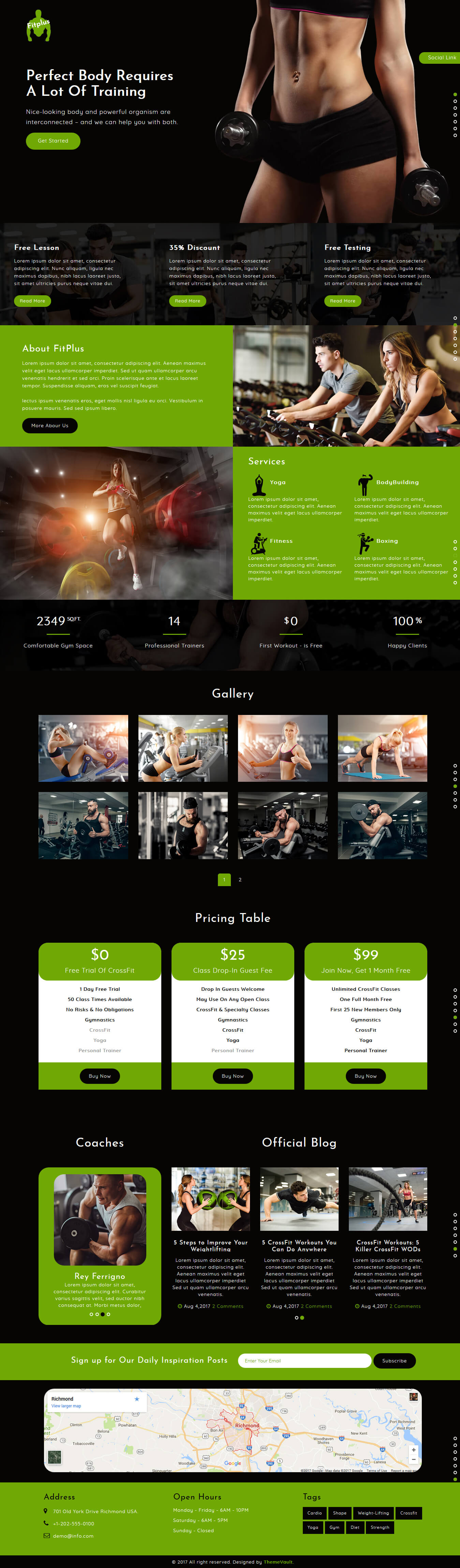 FitPlus – Free Gym Fitness Website Template Html5