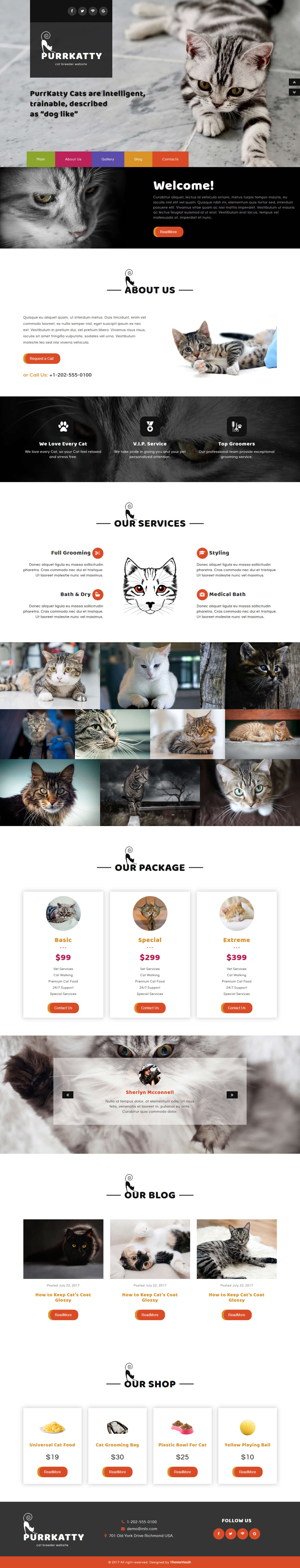Purrkatty – Free Responsive Pet Website Templates