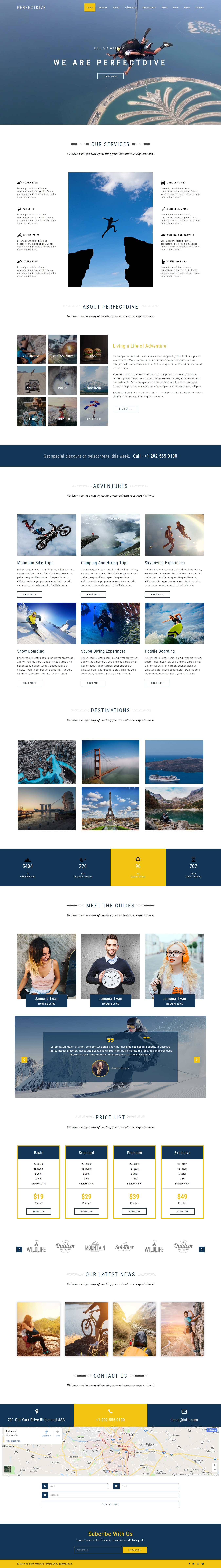 Perfectdive – Responsive Adventure Website Templates HTML5