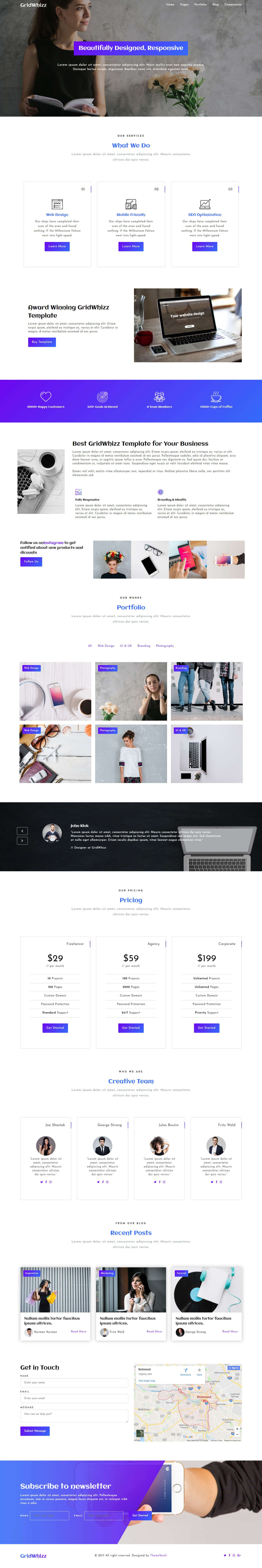 GridWhizz – Multipurpose Responsive Template HTML5