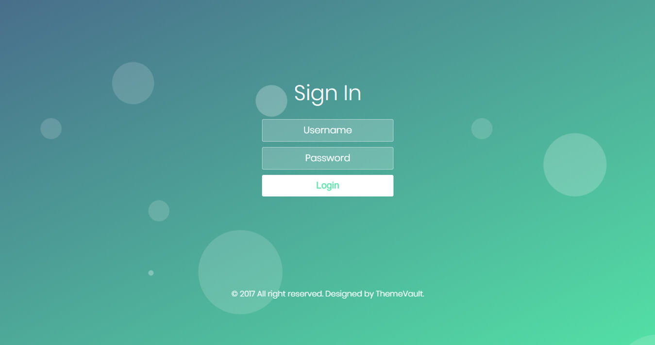 Bubble Login Form Free Responsive Widget Template | ThemeVault