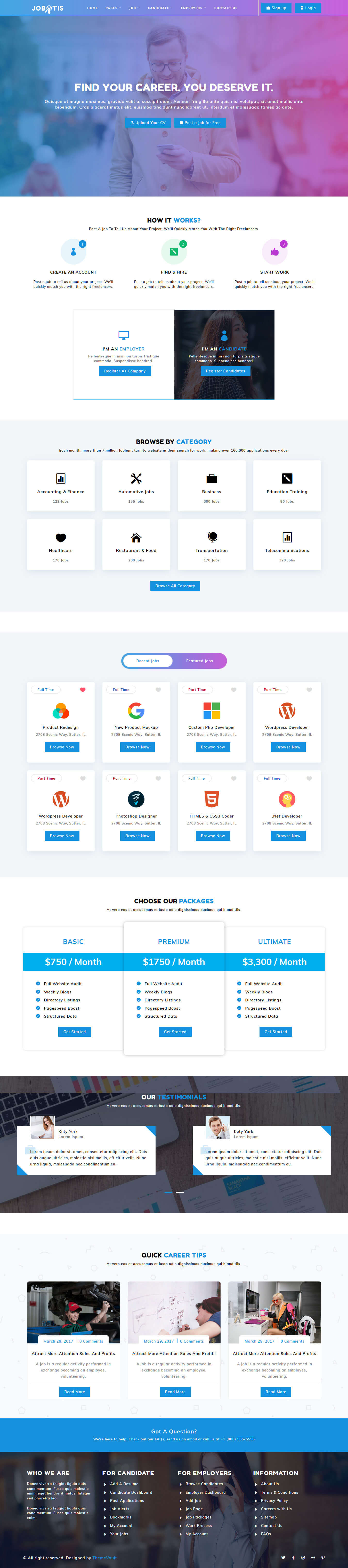 Jobotis Online Job Portal HTML5 Web Design Template 