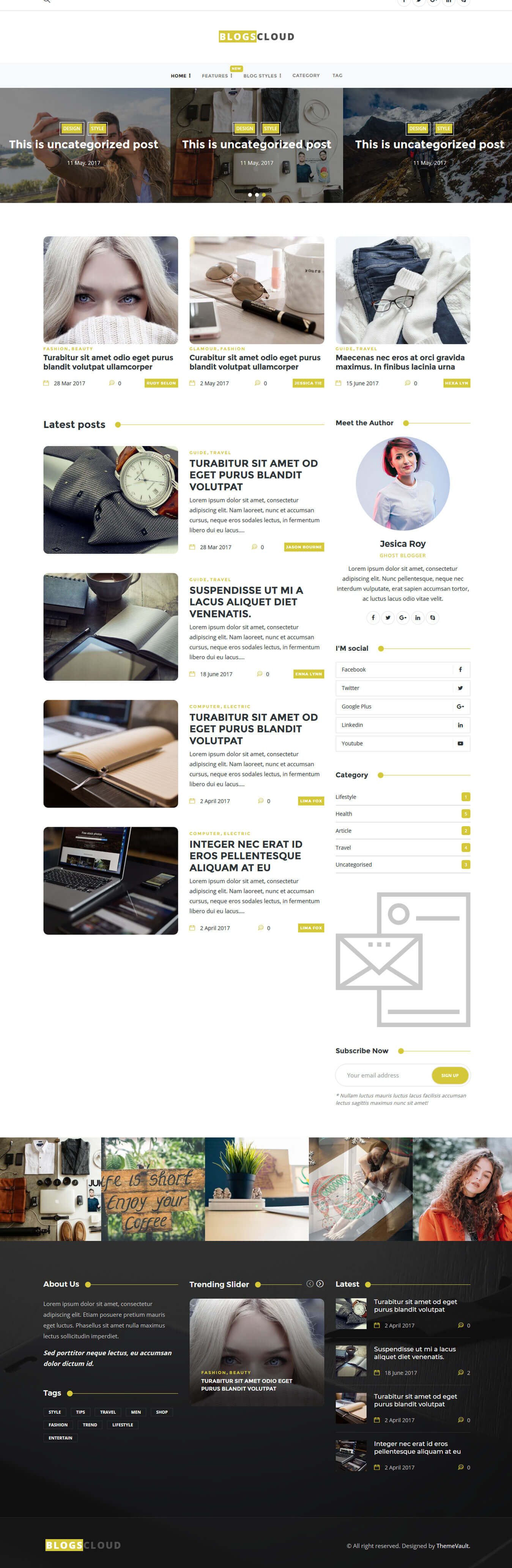 Blogscloud – HTML5 Blog Style Website Template