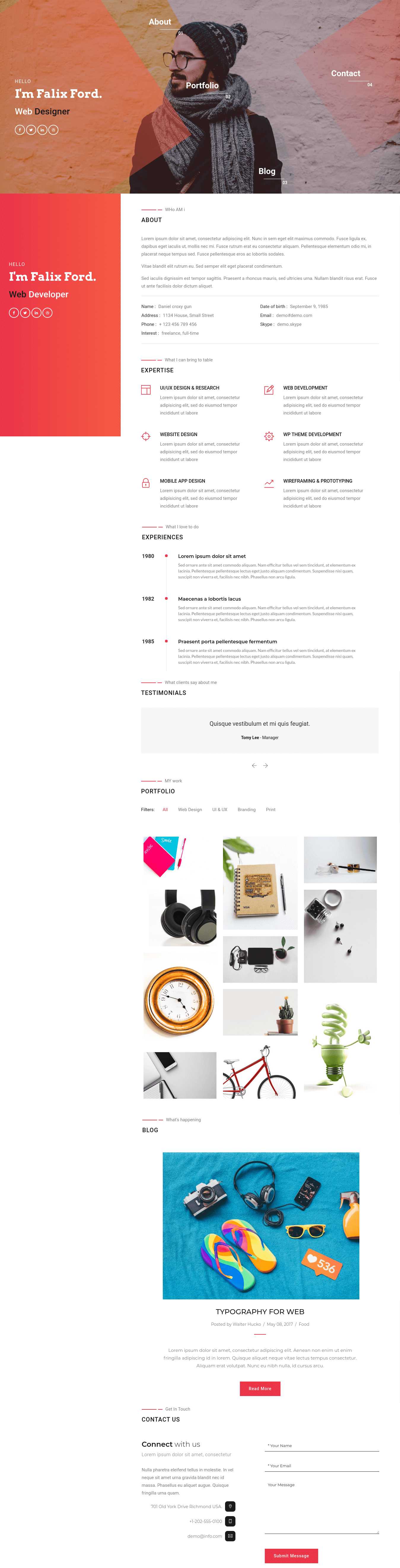Falix-Ford – Mobile Web Developer Portfolio WordPress Template