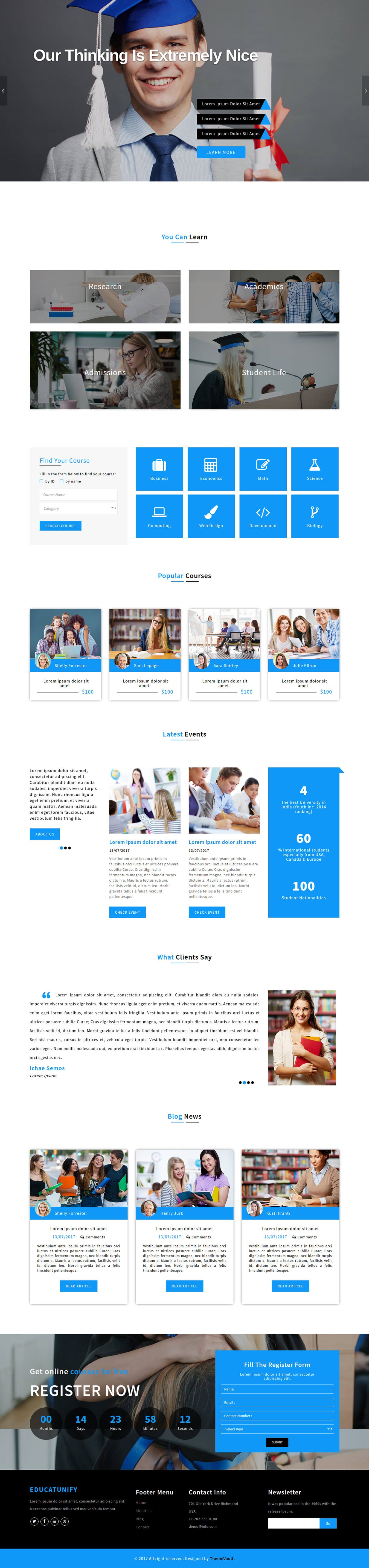 Educatunify – Responsive Educational Website Design Templates
