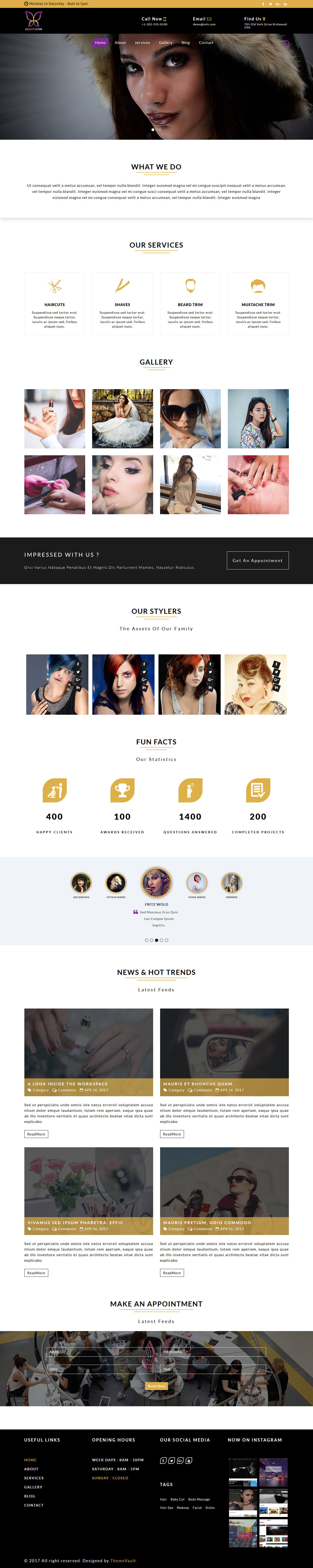 Beauticon – Free HTML5 Fashion Portfolio Website Template