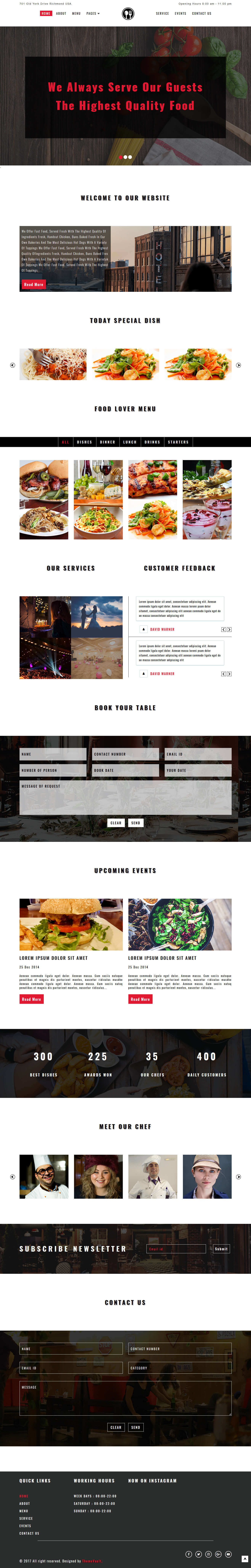 Foodeque – Free Responsive HTML5 Restaurant Website Templates