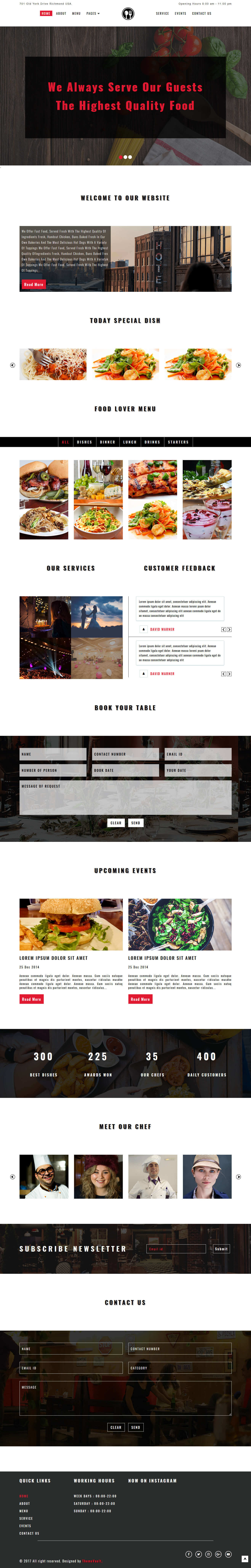 free html5 css website templates for restaurants