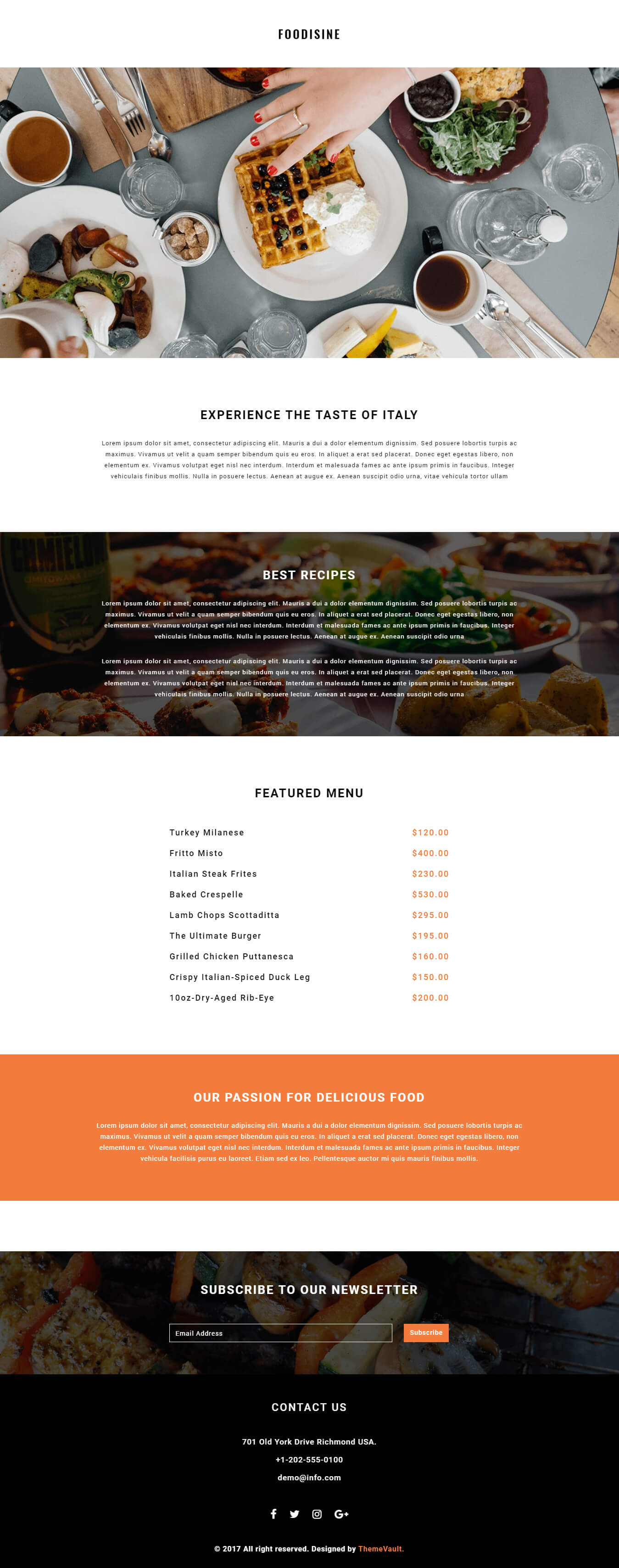 Foodisine – Free Newsletter Design Templates | ThemeVault