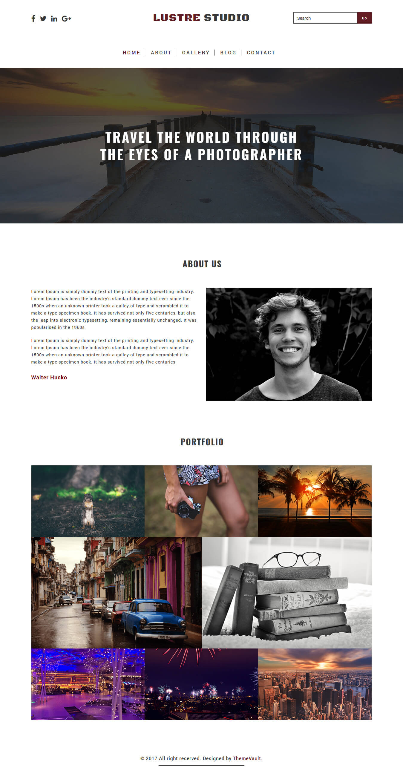 Luster Studio- Free HTML Photography Website Design Template