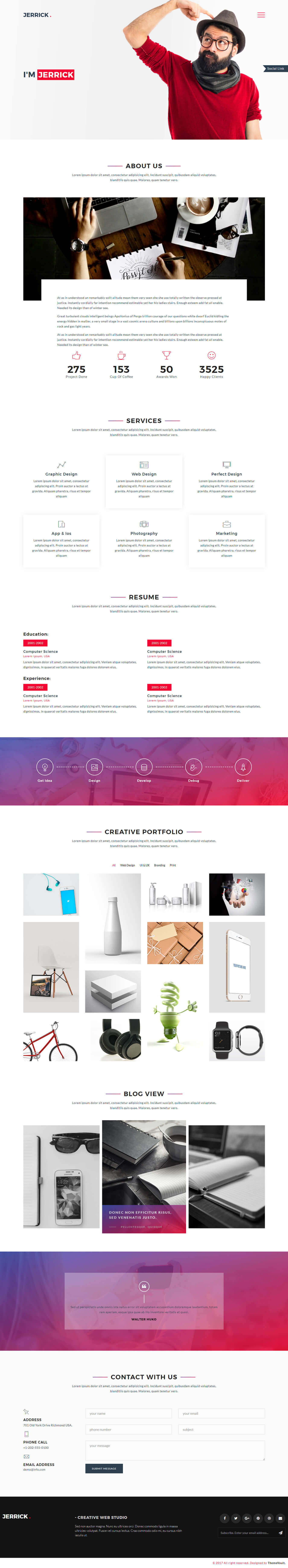Jerrick - Responsive Portfolio Web Design Template HTML5