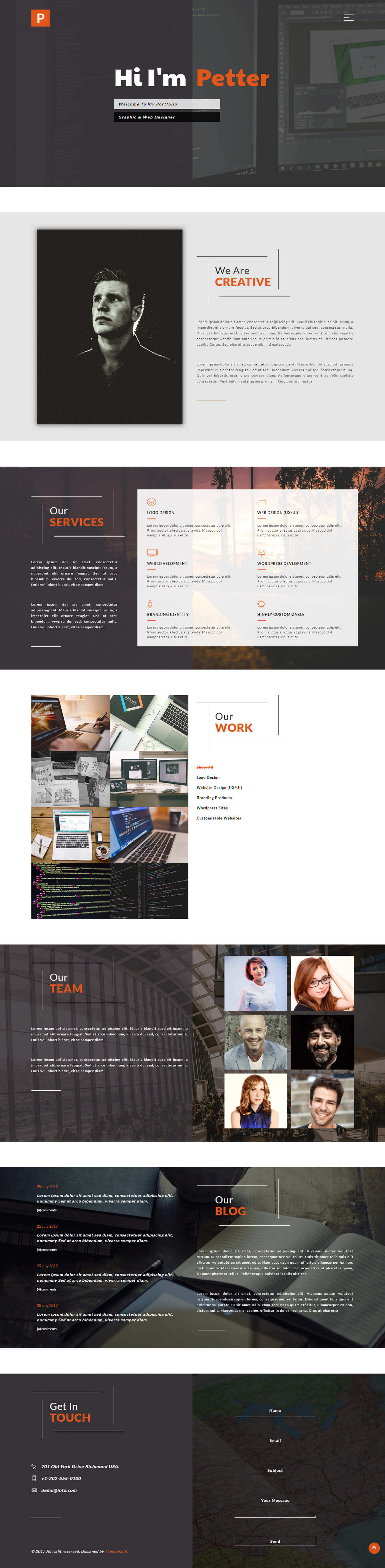 Petter - Graphic Design Portfolio Website Template HTML5 | ThemeVault