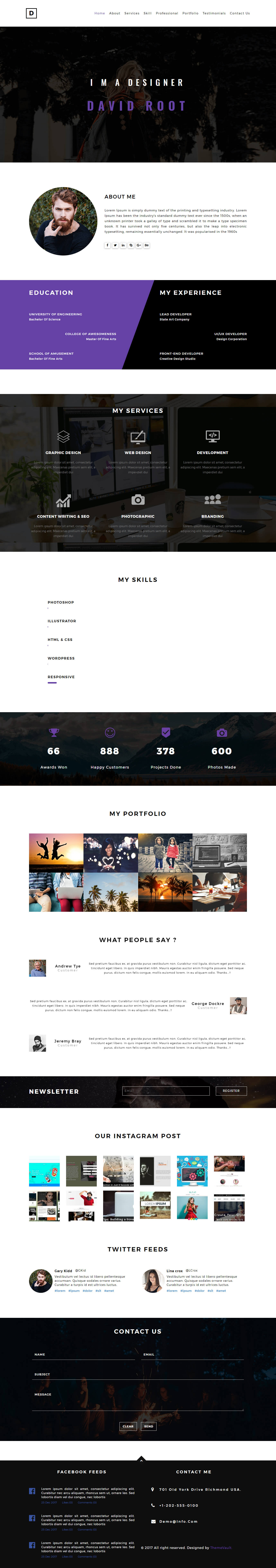 David-Root – Free Web Designer Portfolio Website Template