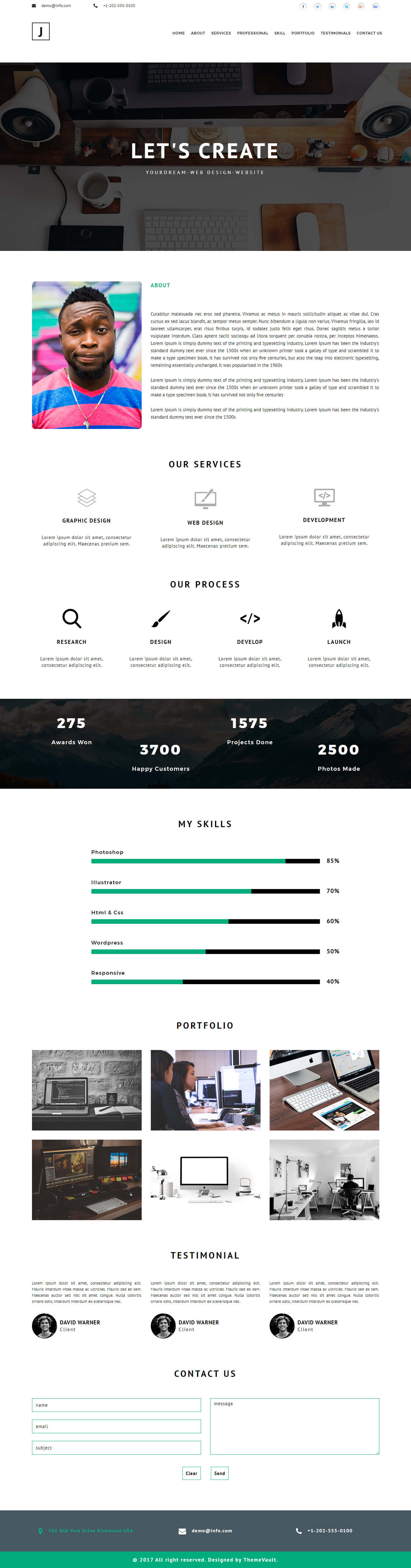 Justin-Kristiansen – web developer portfolio website template