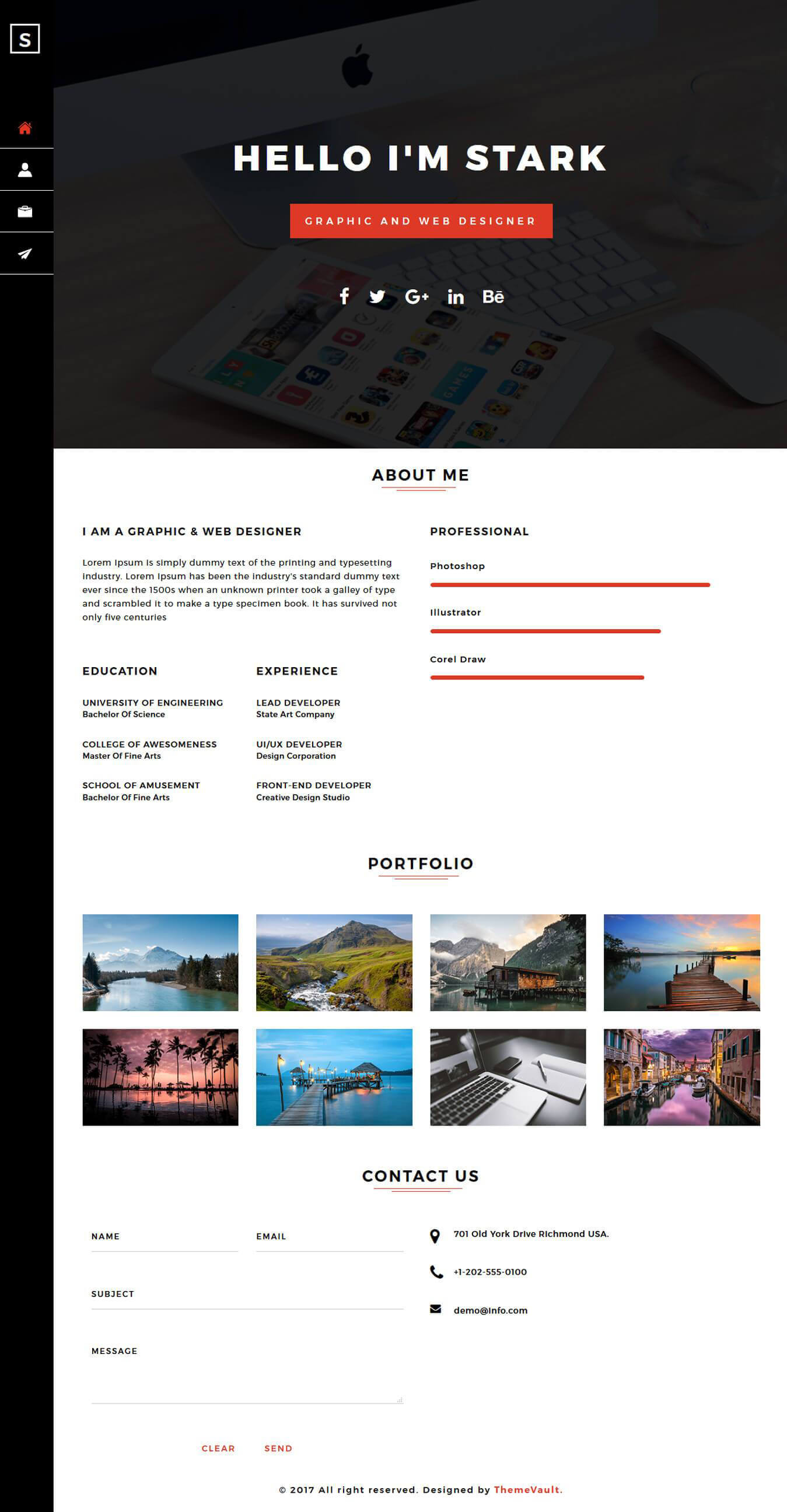 Stark-Semos – creative graphic design portfolio website template