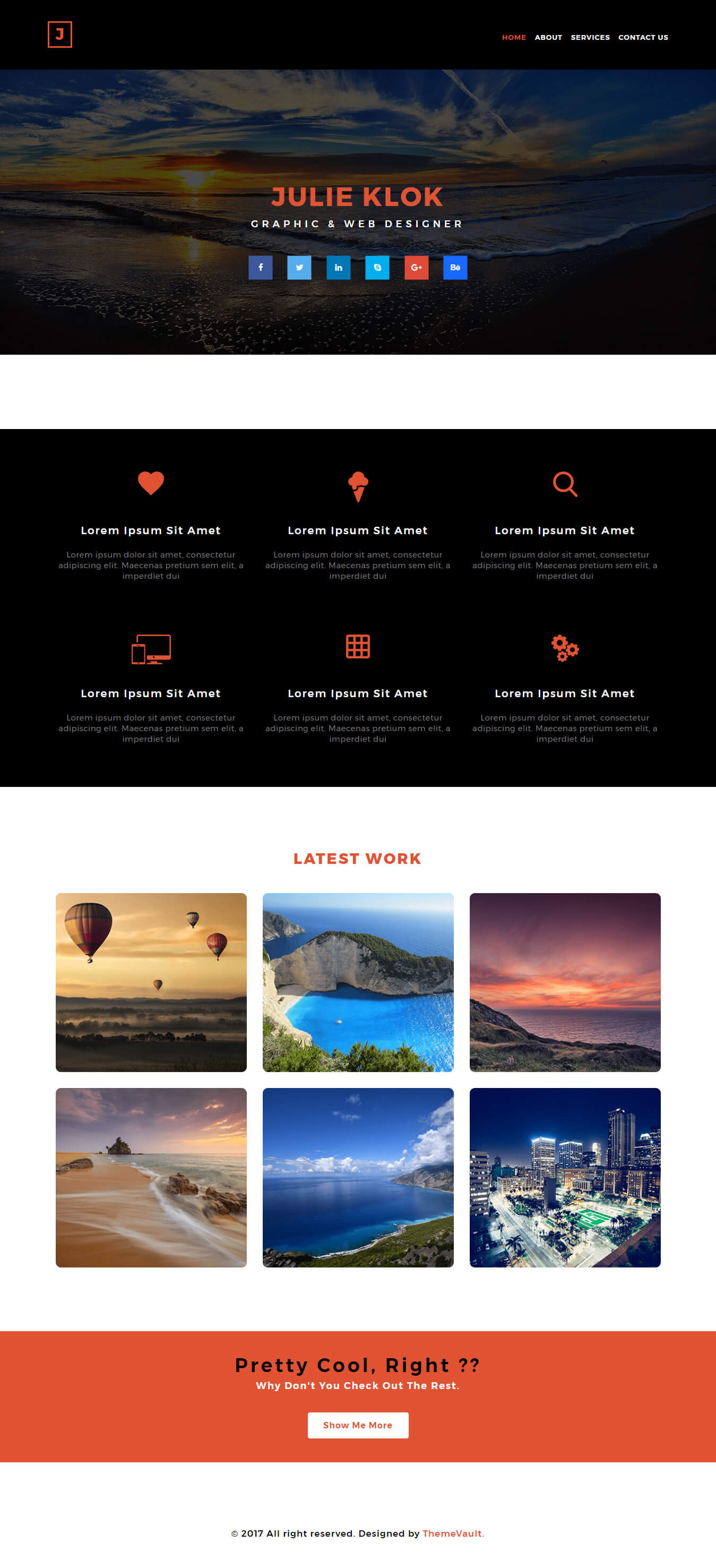 Julie-Klok – Free Graphic Design Portfolio Template Download